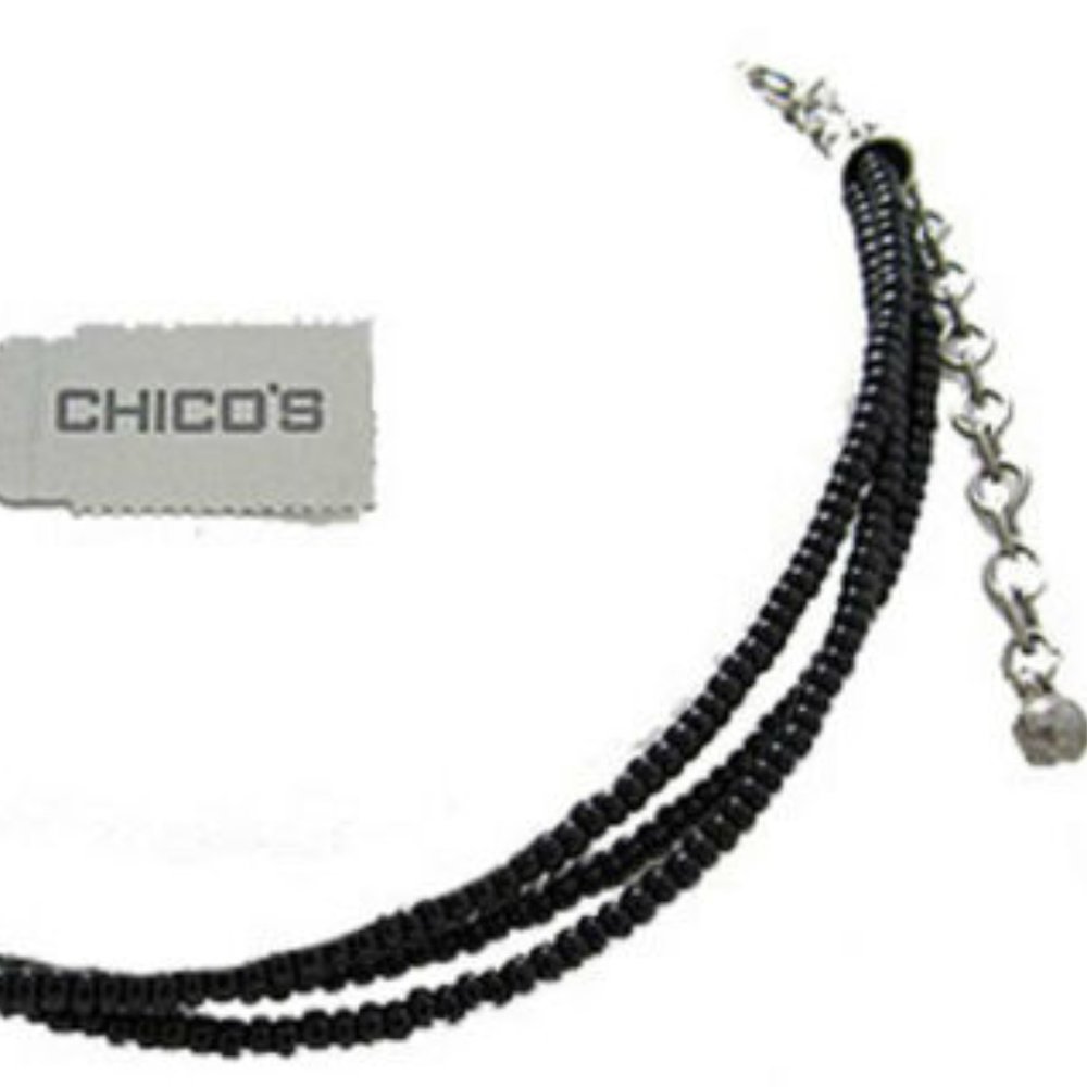 Chico black seed pearl Necklace adjustable NWT